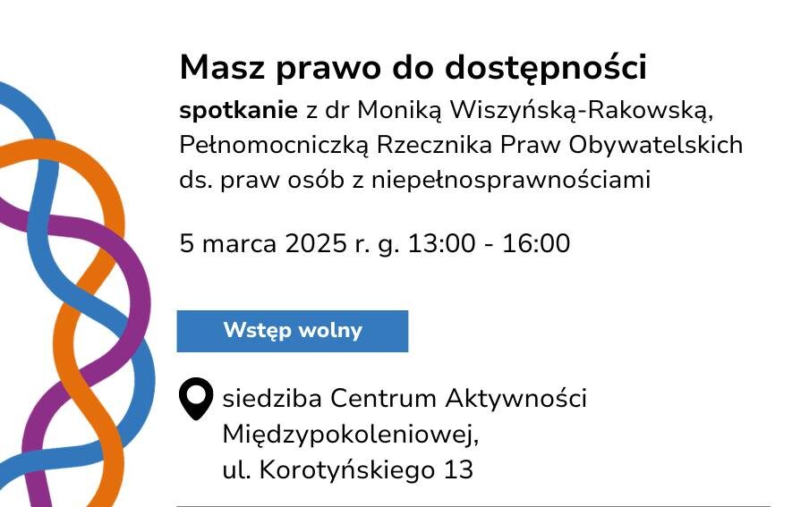 baner reklamujący spotkanie z pełnomocniczką RPO z mieszkańcami.